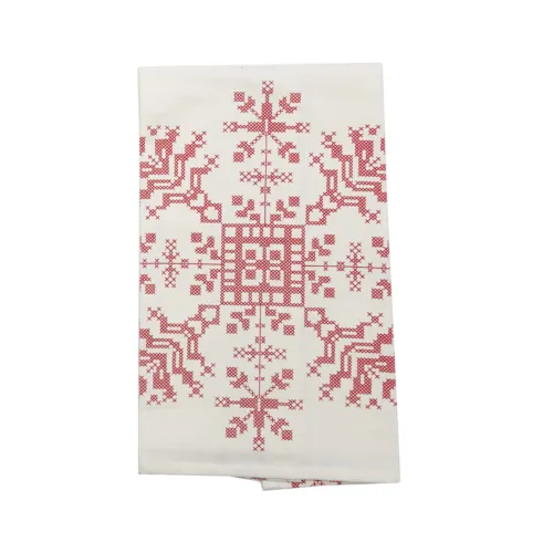 New Cross Stitch Snowflake Feed Sack Cotton Kitchen Towel 18&quot; X 27&quot; C&amp;F Home - £22.36 GBP
