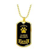 Dog Lover Gift Alaskan Malamute Dad Dog Necklace Stainless Steel or 18k ... - £36.45 GBP