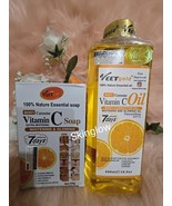 X2 Veetgold Vitamin C Face &amp; Body Glowing Corrector Oil 500ml &amp; Vitamin ... - $82.17 CAD