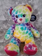 Build A Bear (BAB)Lisa Frank Leopard Print Bear Rainbow Plush Stuffed  17&quot; - £7.62 GBP