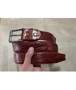 Size 44&quot; Genuine Reddish Brown Alligator Crocodile Leather Skin Belt W 1.5&quot; - $67.14