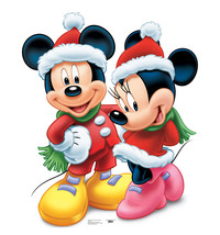 Mickey &amp; Minnie Christmas Holiday StandUp Cardboard Standee Life Size Decoration - £39.70 GBP