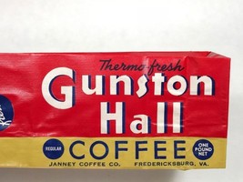 2 empty unused Gunston Hall Coffee bag Janney coffee company Vintage 1950s  - $16.96