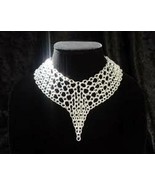 Aluminum chainmail choker or short necklace, adjustable length - £29.95 GBP