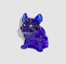 Westmoreland Glass Mold Cobalt Blue French Bulldog Figurine - $36.38
