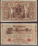 *German 1000 Mark Reichsbanknote  Banknote 21.04.1910 Circulated VF - $175.35 MXN