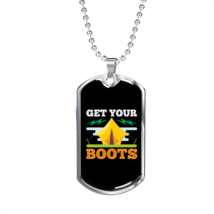 Camper Necklace Get Your Boots Yellow Tent Necklace Stainless Steel or 18k Gold - £37.93 GBP+