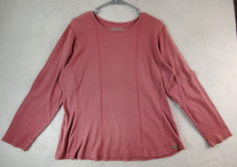 Woolrich T Shirt Top Womens Size Large Pink Long Casual Sleeve Round Neck Logo - £11.07 GBP