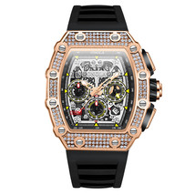 Drill Fashion Multifunctional Mechanical Watch Men&#39;s Tape Fast HandWatch - £68.09 GBP