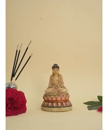 Crimson Serenity: Marble Red Sitting Buddha on Lotus, Tranquil Elegance ... - £49.76 GBP