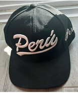Peru Black with White Logo Baseball Cap Embroidered Cotton Adjustable Ha... - $19.61 CAD
