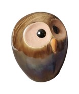 Huge Vintage Pottery Owl Hand Made Brown Big Eyes 9&quot; Tall Figurine - £14.08 GBP