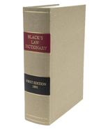 Black&#39;s Law Dictionary 1st Edition American Law Dictionary - $76.54