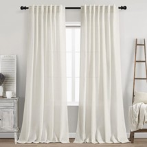 The 84-Inch-Long, Cream-Colored Linen Back Tab Curtains Are Part Of A Neutral, - $39.93