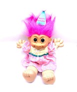 Vintage Russ Troll Kidz Happy Birthday Plush Doll 90s Pink Hair Toy Dres... - £19.36 GBP
