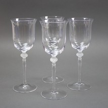 Sasaki Crystal Isabelle Clear Frosted Leaf Ball Stem Wine Glasses 8&quot; Set... - £45.66 GBP