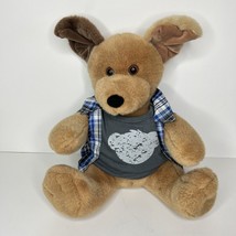 Puppy Dog Plush Build A Bear Collared Shirt and Tee BAB Brown Stuffed Animal 12&quot; - £15.56 GBP