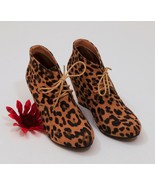 Bella Mare Leopard Suede Women&#39;s Ankle Boot Wedges US 8 - $273.70 MXN