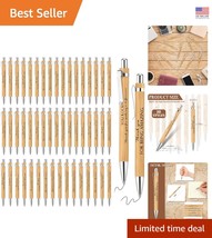 Gift-Ready 100 Pcs Bamboo Pens - Motivational Quotes in 10 Styles, Eco-F... - $51.27