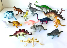 Lot 15 Toy Dinosaurs Plastic Action Figures Stegosaurus with Skeleton &amp; More 4&quot; - £23.14 GBP