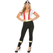 Fireman Costume Firefighter Top Pants Suspenders Safety Stripes 9133 3X/4X Plus - £35.71 GBP