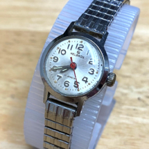 Vintage Helbros Lady 17 Jewels Silver Stretch Band Hand-Wind Mechanical Watch - £25.71 GBP
