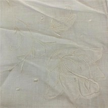 Vintage Embroidered Handkerchief Hanky White on White Rose 3d Bouquet Scarf  - £11.18 GBP