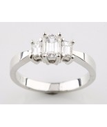1.00 carat Emerald Cut Diamond 18k White Gold 3-Stone Engagement Ring Si... - $4,031.76