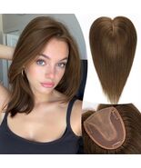 Emmor Brown Human Hair Topper Wiglet 12&quot; Big Base Cover For Women - €34,34 EUR