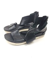 Eileen Fisher Sport Tumbled Black Leather Sneaker Sandal Black Lagenlook... - $39.55