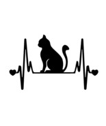 2 Pack - CAT HEARTBEAT LIFELINE V2 (size: 7 inch wide)Vinyl Decal Window... - $8.99