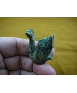 (Y-SWA-5) SWAN gray baby bird carving SOAPSTONE gem stone figurine I lov... - £6.75 GBP