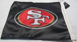 NWT NFL San Francisco 49ers 2-Sided Star Logo Black Car Window Flag by F... - $18.99