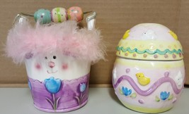 (I) 2 Piece Easter Basket Egg Trinket Candy Bowl Jar Flomo Unlimited Nyg... - £3.88 GBP