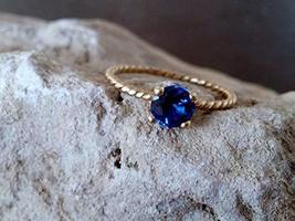 Arenaworld 14K Gold Natural Certified Blue Sapphire Cluster Antique Hand... - £108.08 GBP