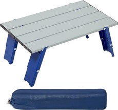 Silver/Blue Compact Folding Camping Table From Portal. - £29.53 GBP