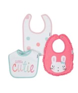 Gerber Baby Girl 100% Organic Cotton Bibs, Qty 3, Bunny, Polka Dots - $9.95