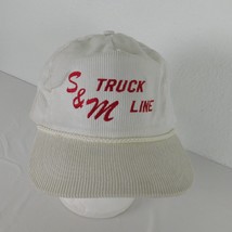 S&M Truck Line Mens One Size White Baseball Cap Embroidered Corduroy Otto - $15.48