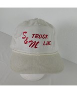 S&amp;M Truck Line Mens One Size White Baseball Cap Embroidered Corduroy Otto - £12.21 GBP