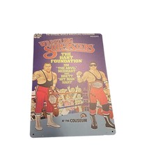 WWF World Wrestling Federation Wrestling Superstars Metal Tin Sign Advertisement - £30.63 GBP