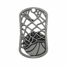 Basketball in Net Dog Tag Necklace with Phil 4:13, 24 Inch Chain - £13.12 GBP