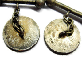 Chain Link Oriental Chinese Cufflinks Vtg Sterling Silver 925 Patina Hallmarked - £106.54 GBP