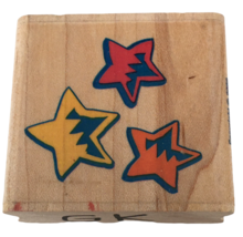 Stampabilities Rubber Stamp Three Stars Trio Whimsical Card Making Night... - $4.99
