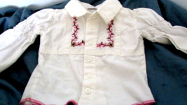 two 12 mos. tops KID ZONE white/blue MARY KATE &amp; ASHLEY cream/pink (baby... - $5.45