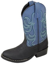 Smoky Mountain Boys Black/Blue Monterey Western Cowboy Boots, Black/Blue - £27.73 GBP