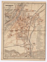 1895 Original Antique Map Of Innsbruck / Austria - £19.62 GBP