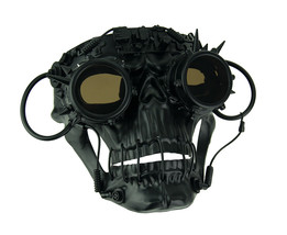 Scratch &amp; Dent Black Steamskully Scary Spiked Steampunk Skull Costume Mask - $24.10
