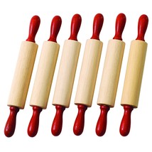 Colorations Natural Wood Rolling Pins, Set Of 6, For Kids, Arts & Crafts, 7 Inch - £22.37 GBP