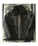 Men’s RAF FLYING Aviator Distressed Black Sheepskin Leather Bomber Coat/... - €153,00 EUR+