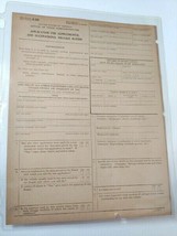 1943 WWII Home Front Application Supplemental &amp; Occupational Gas Mileage Ration - £7.80 GBP